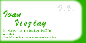 ivan viszlay business card